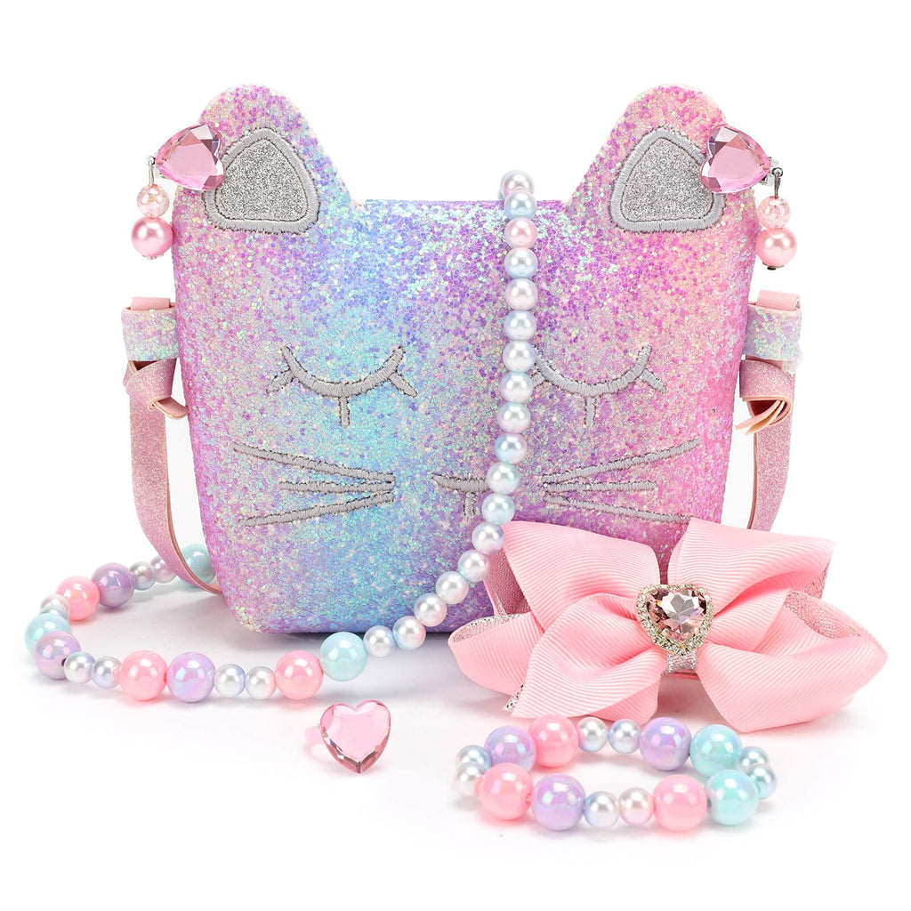 mibasies Purse for Little Girls Dress Up Jewelry Pretend Play Kids Accessories Mermaid Gifts