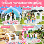 خانه حبابی بادی TPU به ارتفاع 10 فوت - خانه بادی تجاری به‌روزشده، مجموعه زمین بازی چادر حبابی گنبدی، با دمنده دوگانه برای جشن تولد، عروسی و مهمانی در حیاط پشتی - سفید