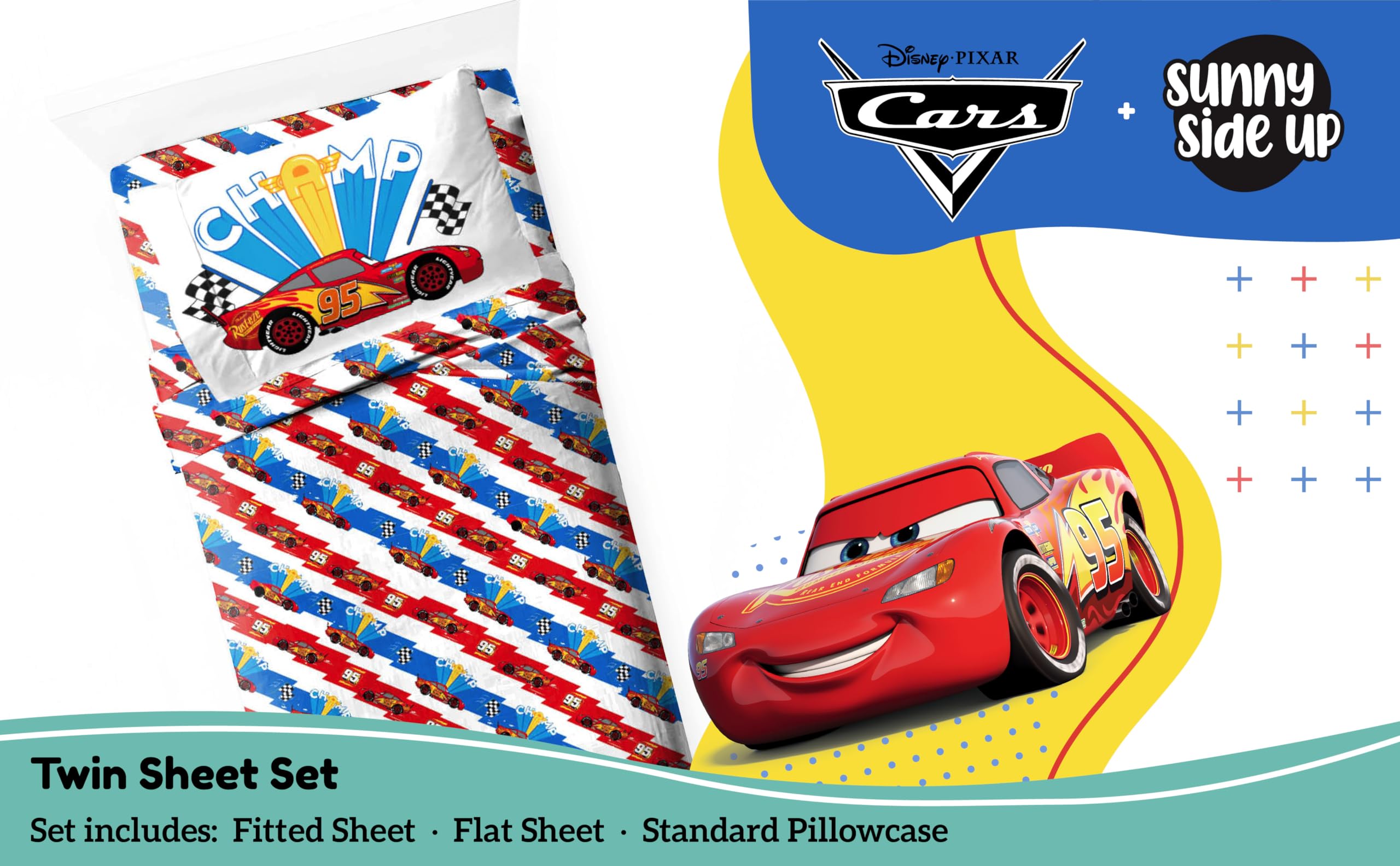 Sunny Side Up Minecraft Creeper & Animals Twin Sheet Set - 3 Piece Kids Bedding Set Includes Pillow Cover - Super Soft Microfiber Sheets