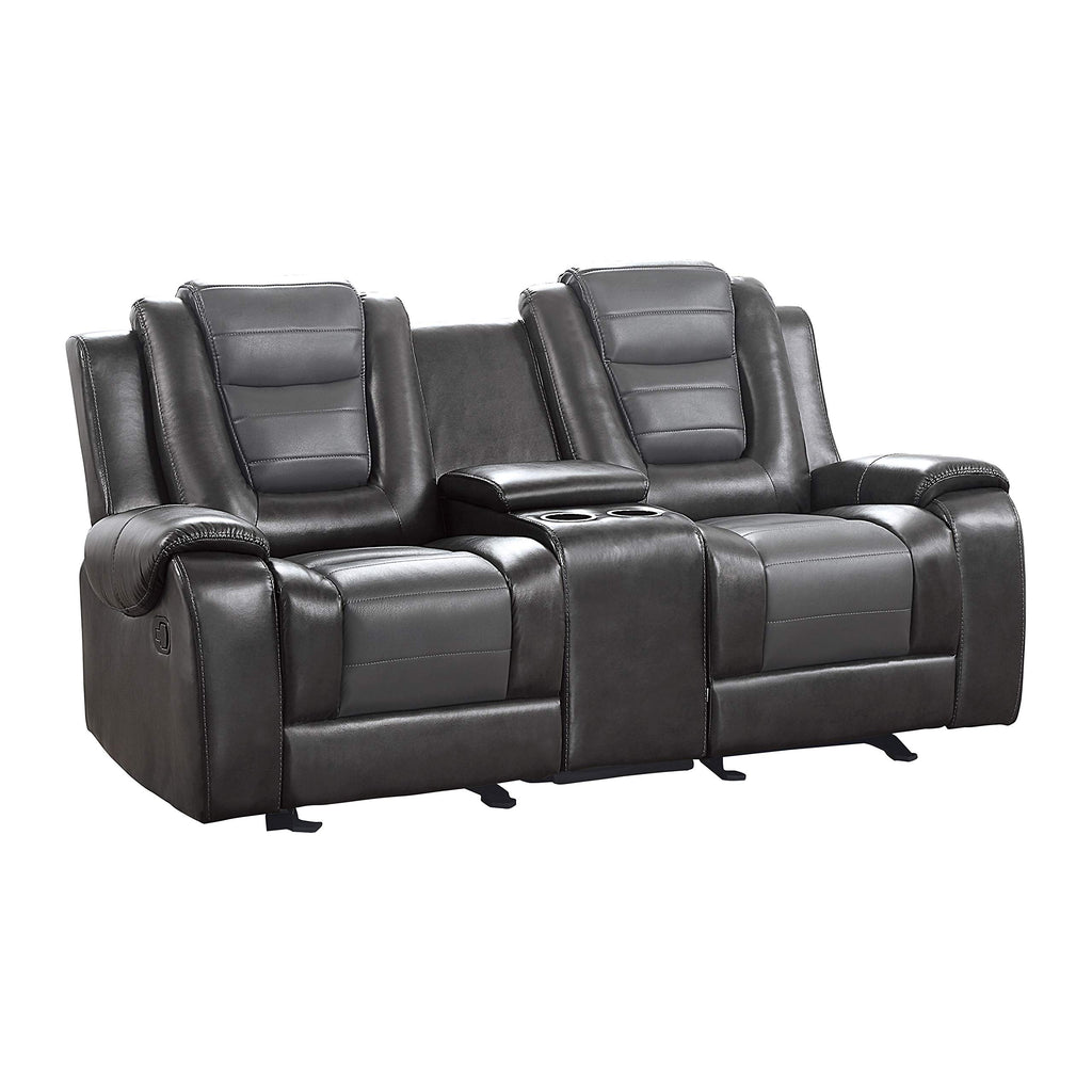 Lexicon Reclining Living Room Set, Manual Reclining Sofas, Couches for Living Room, Home Theater Seating, Includes Reclining Sofa and Double Gliding Loveseat, 2-Piece Set, Two-Tone Brown​