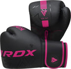 RDX Women Boxing Gloves, Pro Training Sparring, Maya Hide Leather, Muay Thai MMA Kickboxing, Adult, Heavy Punching Bag Focus Mitts Pads Workout, Ventilated Palm, Multi Layered, 8 10 12 14 16 Oz