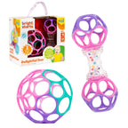 Bright Starts Little Shakers 6pc Gift Set, Easy-Grasp Oball Technology, Baby Rattles, Balls and Teethers, On-The-Go Toys, Lightweight, Unisex, Newborn+