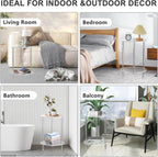 Clear Acrylic Round Side Table for Small Spaces, Acrylic Clear Coffee/End/Bedside Table,2-Tier Acrylic Nightsand/Furniture for Living Room, Bedroom, Bathroom, Garden, Office