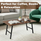 Folding Coffee Table, Portable Floor Table for Sitting on The Floor, Midcentury Modern Coffee Table, Foldable Floor Table for Living Room, 32''L x 16''W x 16.3''H, Walnut