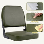 Boat Seats 2 Pack,Folding Low Back Bass Boat Seat,Pair Seats for Jon Fishing Boat with Stainless Steel Screws