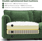 ELUCHANG 113" Modular Sectional Sofa, Comfy Cloud Couch, L Shaped Deep Seat Sofa Couches for Living Room, 4-Seater Modern Sofa with Movable Ottoman, DIY Combination - Chenille Green