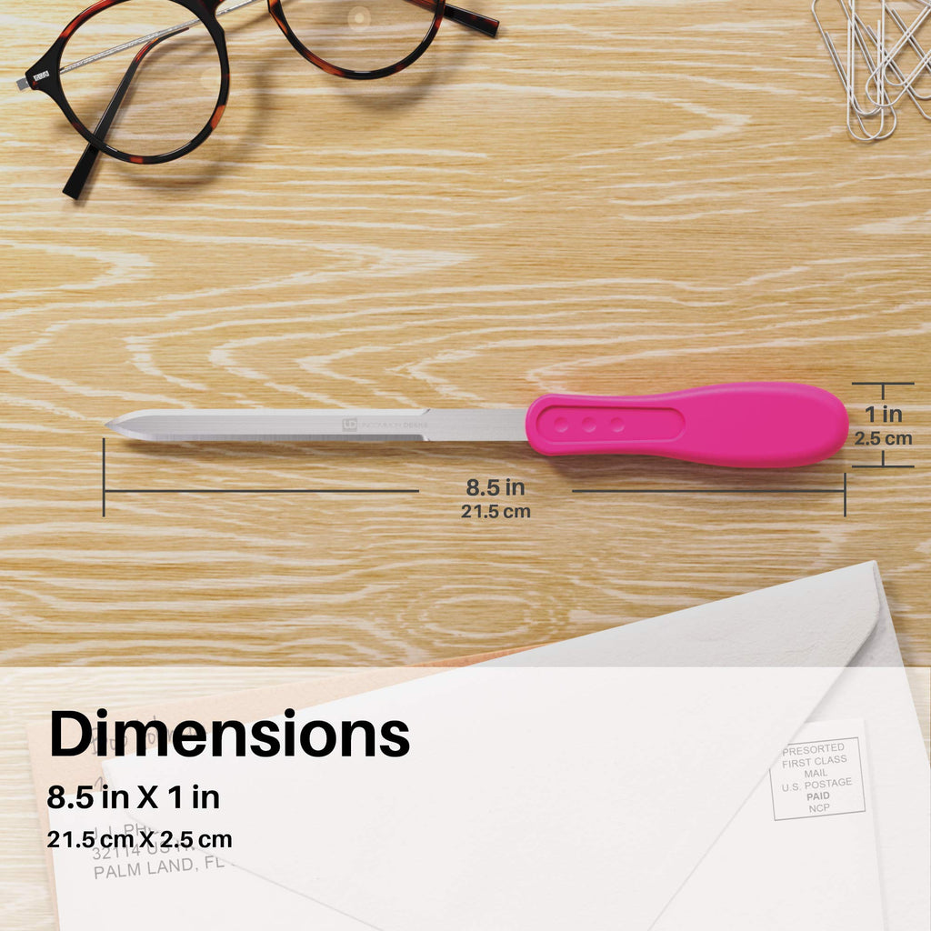 Uncommon Desks Kontorbrevåbner - Rustfrit Stål Knivægblad, Ergonomisk Grebshåndtag (Blandet Farver, 3 Stykker)