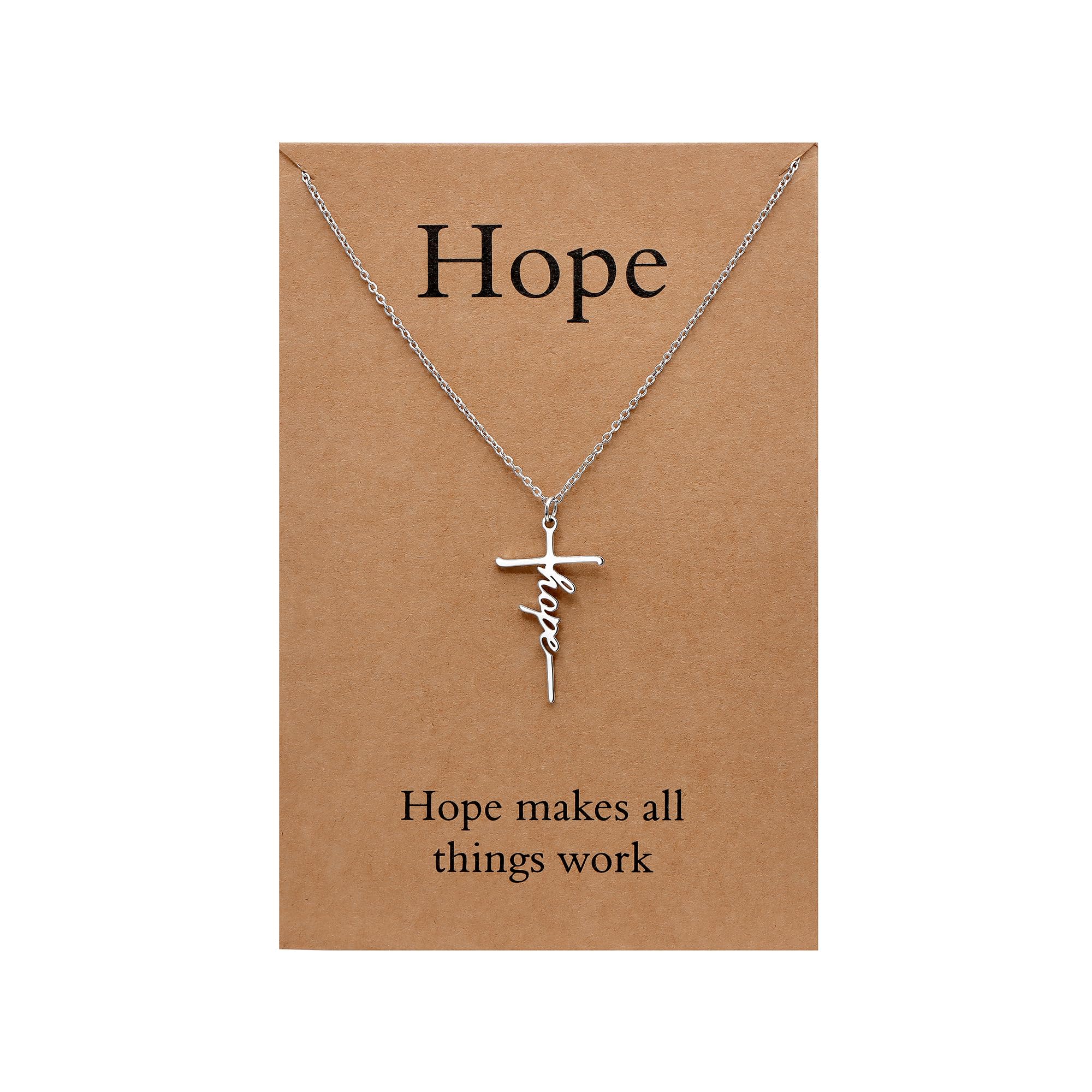 Lcherry Faith Cross Pendant Necklace for Women Religious Christian Jewelry Mother's Day Gifts for Women