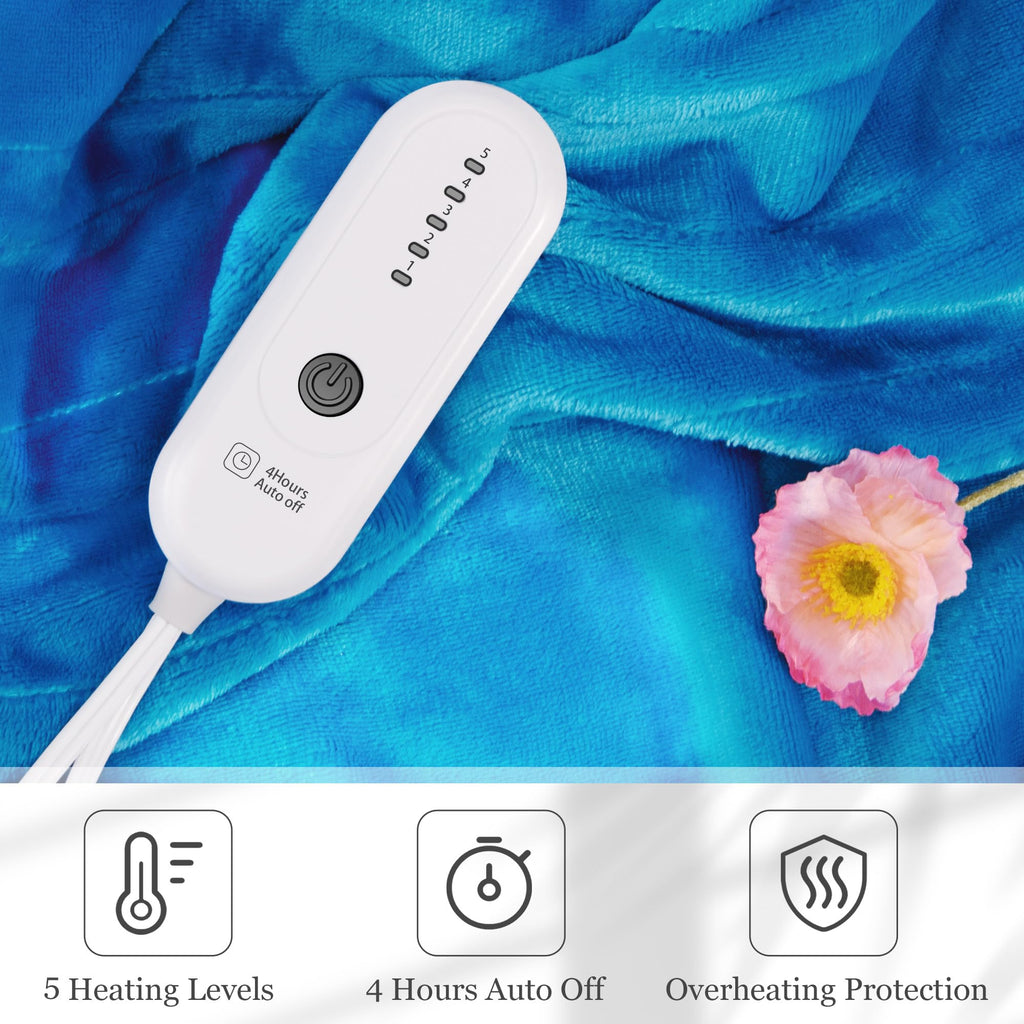 Heated Blanket Electric Blanket Full Size, Super Soft Cozy Upgraded Flannel Heating Blanket with 6 Heating Levels & 1-10 Hours Auto Off, Fast Heating & Overheat Protection, 72" x 84", Dark Gray