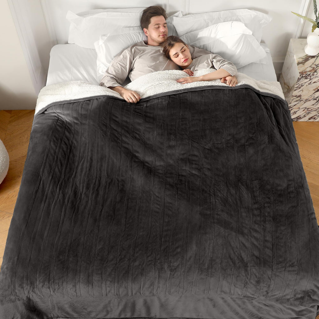Coperta Elettrica Riscaldata Plaid con 5 Livelli di Riscaldamento e Spegnimento Automatico dopo 4 Ore, Plaid Riscaldato 50"x60" con Certificazione ETL e FCC per Casa e Ufficio, Lavabile in Lavatrice, Grigio Scuro