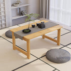 Folding Coffee Table for Living Room - No Assembly Rectangular Foldable Low Table, Japanese Natural Bamboo Wood Coffee Table for Small Space Bedroom, Study, Camping, 31.5" Desktop (Dark Brown)