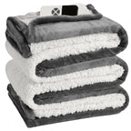 Coperta Elettrica Riscaldata Plaid con 5 Livelli di Riscaldamento e Spegnimento Automatico dopo 4 Ore, Plaid Riscaldato 50"x60" con Certificazione ETL e FCC per Casa e Ufficio, Lavabile in Lavatrice, Grigio Scuro