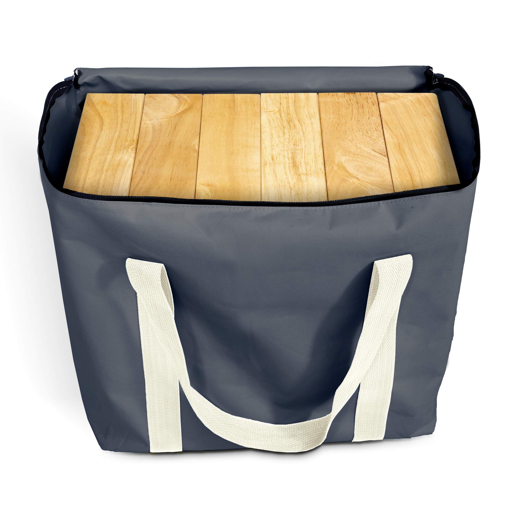 GoSports Giant Wooden Toppling Tower - Stacks Up to 5 ft - Tropical Hardwood