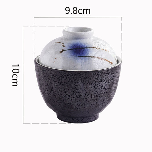 Ceramic Hand-painted 4-inch Japanese Stew Bowl With Cover
