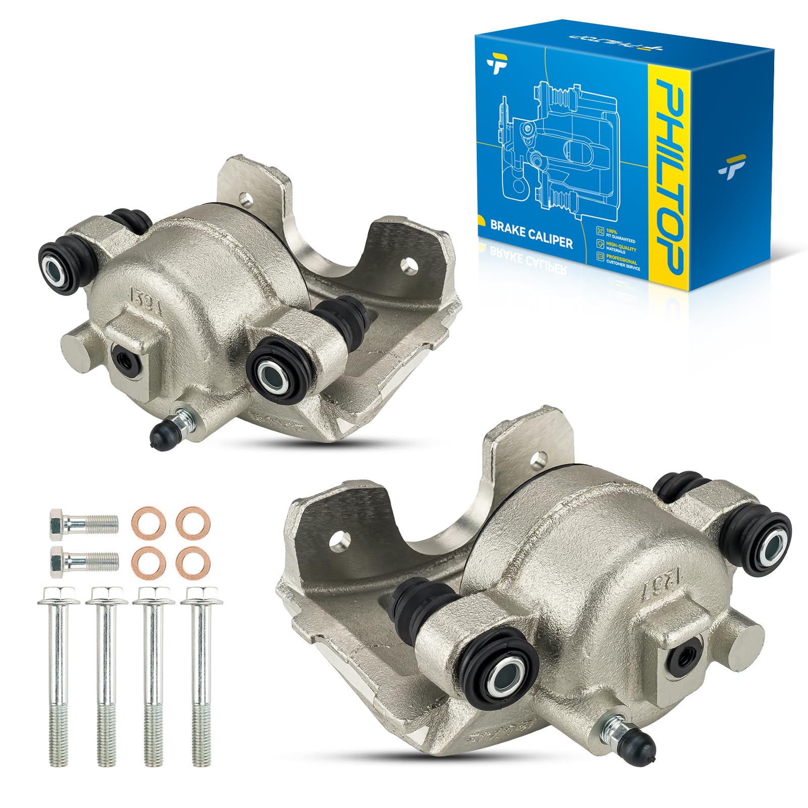 PHILTOP 18B5046 18B5047 Rear Disc Brake Caliper Assembly Fit for 2007-2017 Jeep Wrangler, 2008-2012 Jeep Liberty, 2007-2011 Dodge Nitro, 2018 Jeep Wrangler JK