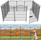 Decorative Garden Fence Animal Barrier with Gate 40 in(H)×27.6 Ft(L) 12 Panels, Dog Rabbit Fencing Arched Rustproof Metal No Dig Pet Outdoor Garden Fence for Yard, Patio, Flower Bed