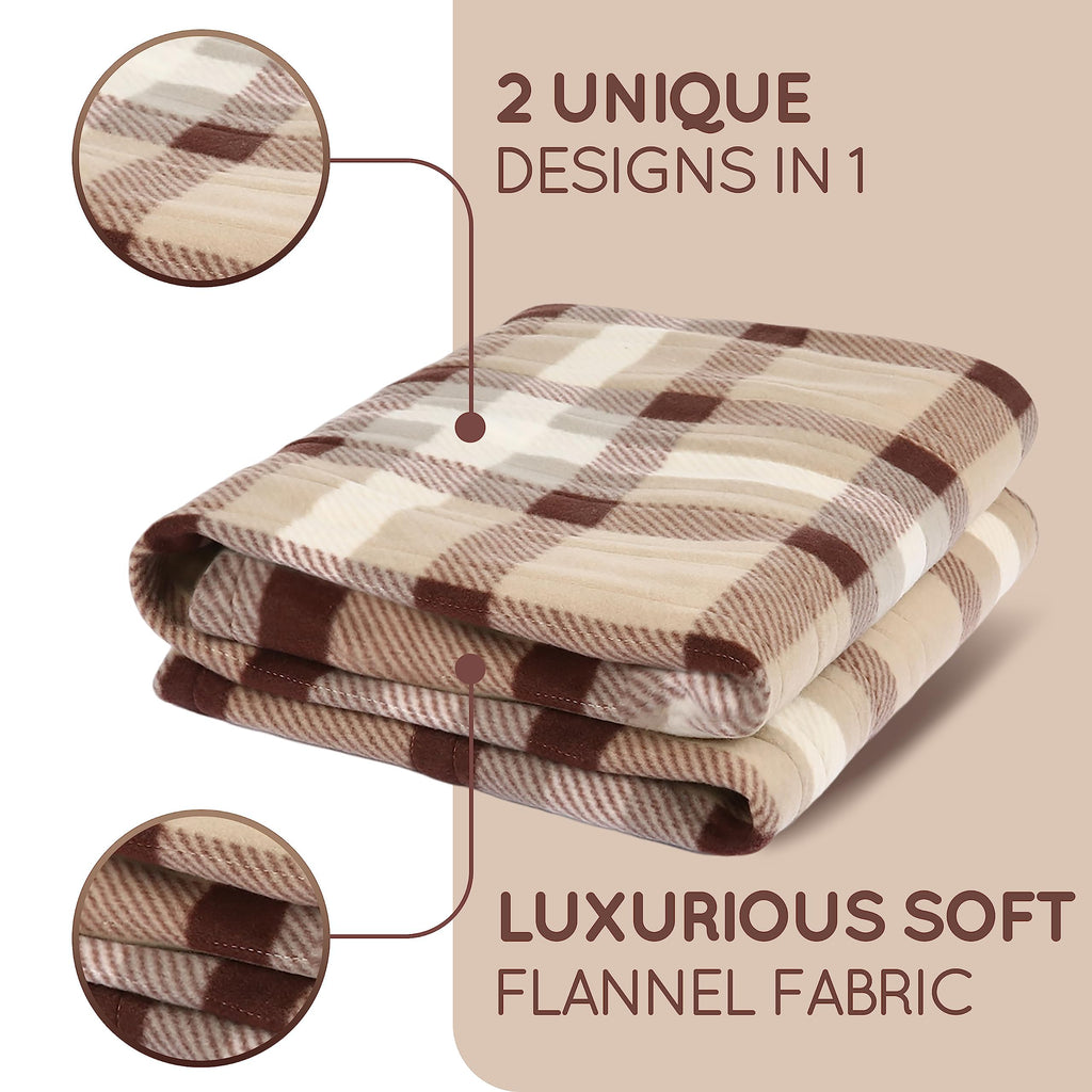 Couverture chauffante électrique DUODUO 72"x84" en polaire corail chaude avec 4 réglages de chaleur et arrêt automatique de 10 heures Protection contre la surchauffe - Gris 