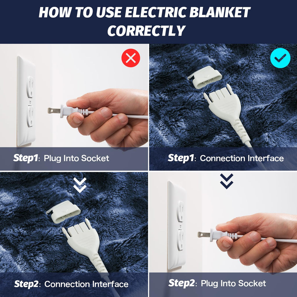 Manta Elétrica Aquecida OCTROT - Manta de Aquecimento em Sherpa de Lã para Sofá, Manta de Aquecimento de Pelo Sintético para Colo com Temporizador de 5 Posições e 10 Níveis de Aquecimento, Certificação ETL&FCC, para Adultos