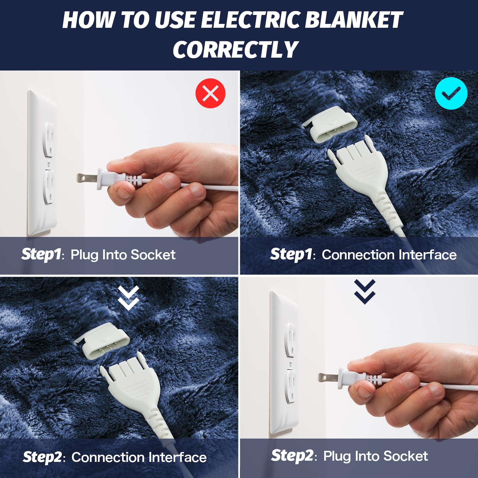 Manta Elétrica Aquecida OCTROT - Manta de Aquecimento em Sherpa de Lã para Sofá, Manta de Aquecimento de Pelo Sintético para Colo com Temporizador de 5 Posições e 10 Níveis de Aquecimento, Certificação ETL&FCC, para Adultos