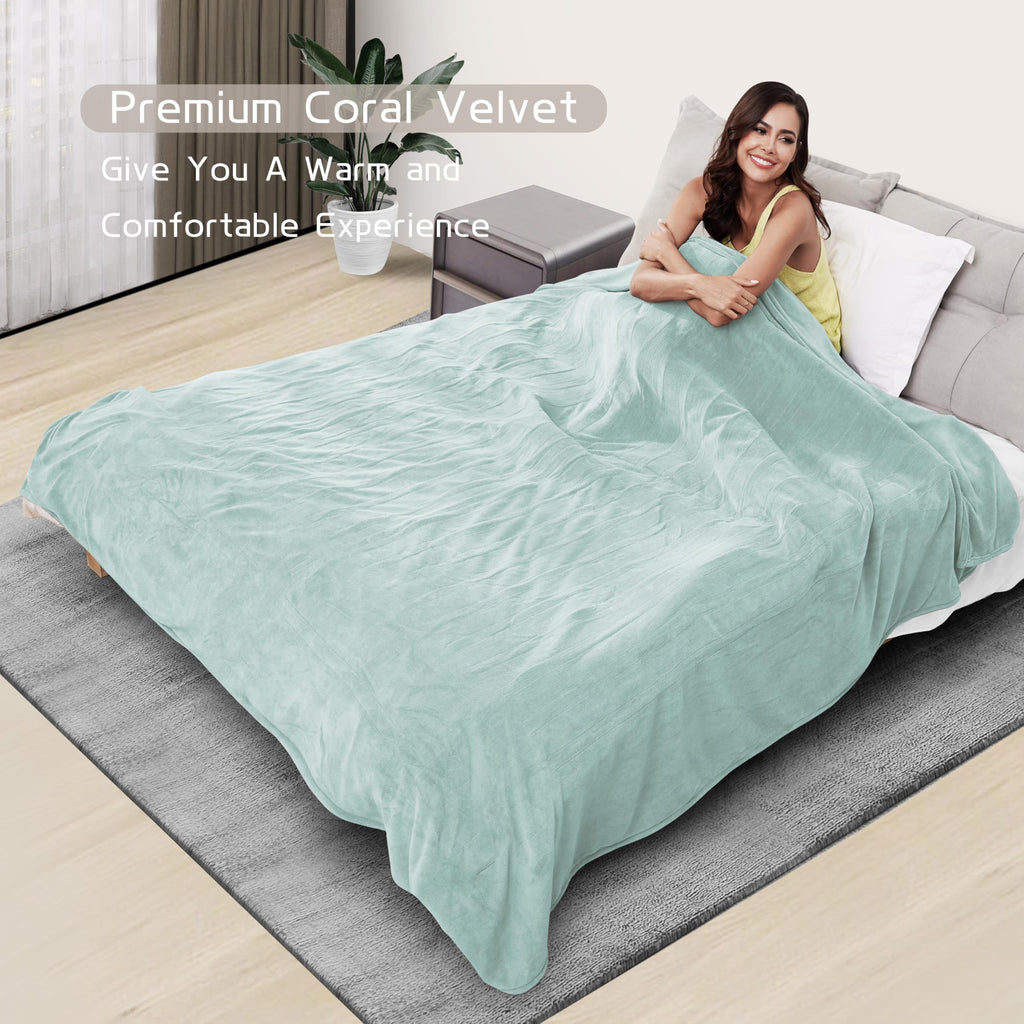 Coperta Elettrica Riscaldata 72"x84" Taglia Completa, Morbido Pile di Corallo con 4 Livelli di Riscaldamento e Spegnimento Automatico dopo 10 Ore, Lavabile in Lavatrice, Tessuto Morbido e Accogliente per la Casa, Grigio Scuro