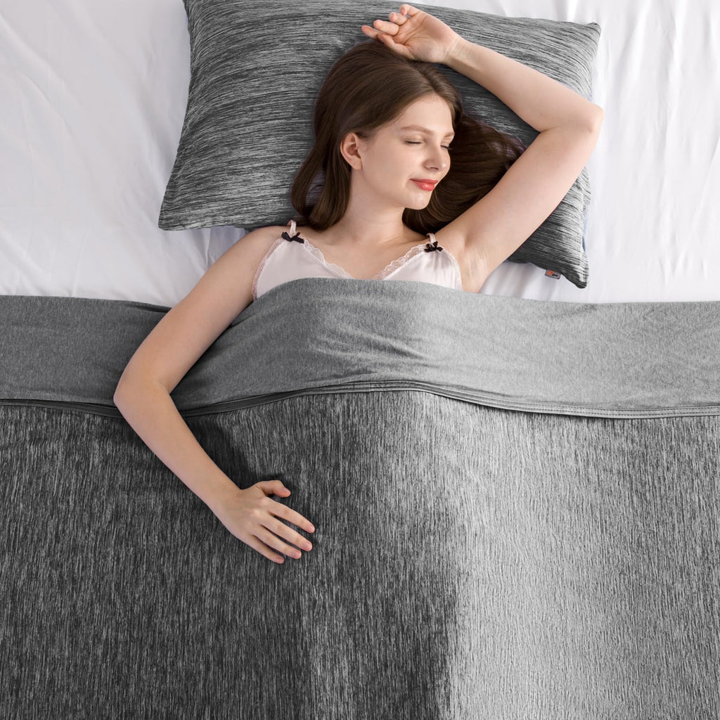 Elegear Revolutionary Cooling Blanket Queen Absorbs Heat to Keep Body Cool for Night Sweats, Arc-Chill3.0 Cool Fiber Q-Max>0.5 for Hot Sleepers, Lightweight Summer Cold Blankets for Sleeping 79“ x 86”