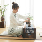 Elegant Japanese Floor Table, Meditation Table with Folding Legs, Smooth Surface, Versatile, Lightweight Paulownia Wood