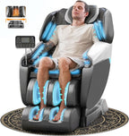Massage Chair Full Body, 4D SL-Track Zero Gravity Shiatsu Recliner with Mat, 9 Pre-Set Auto-Programmed, Body Scan, Airbag Massage