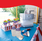 Подарочный бутик 100 штук патриотический снег, одноразовые бумажные конусы с американским флагом, чашка для слякоти, ледяного крема, сорбета, воды, дизайн с флагами США для замороженных угощений, украшения для праздника Дня независимости 4 июля