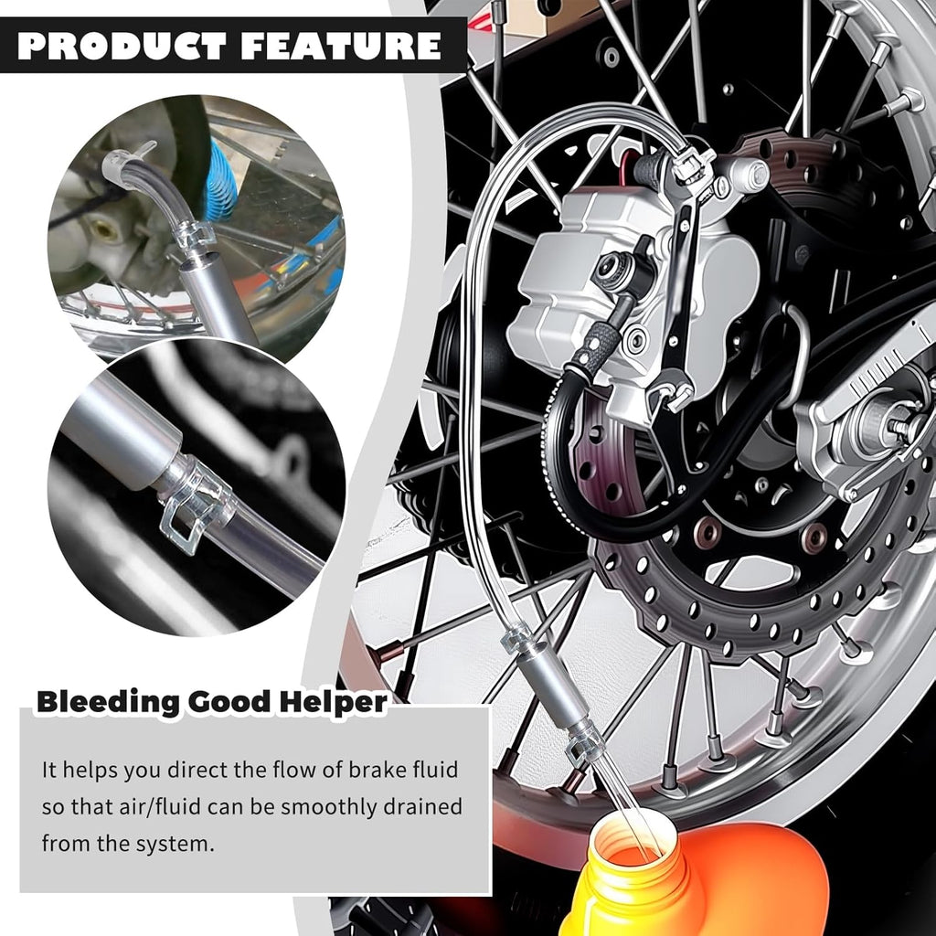 Car Brake Bleeder Hose Kit,Practical Brake Bleed Hose Kit with One Way Check Valve & Clamp for Bleeding Repair,Professional Car Accessories Cars & Motorcycle Brakes Bleeder Kits