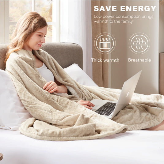 Sherpa Soft California King Electric Blanket with Dual Controls, Heating Blankets | Washable | 1-10 Hour Automatic Shut Off | Double Zone, 6 Heat Settings | 100" x 94" Grey