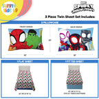 Sunny Side Up Minecraft Creeper & Animals Twin Sheet Set - 3 Piece Kids Bedding Set Includes Pillow Cover - Super Soft Microfiber Sheets