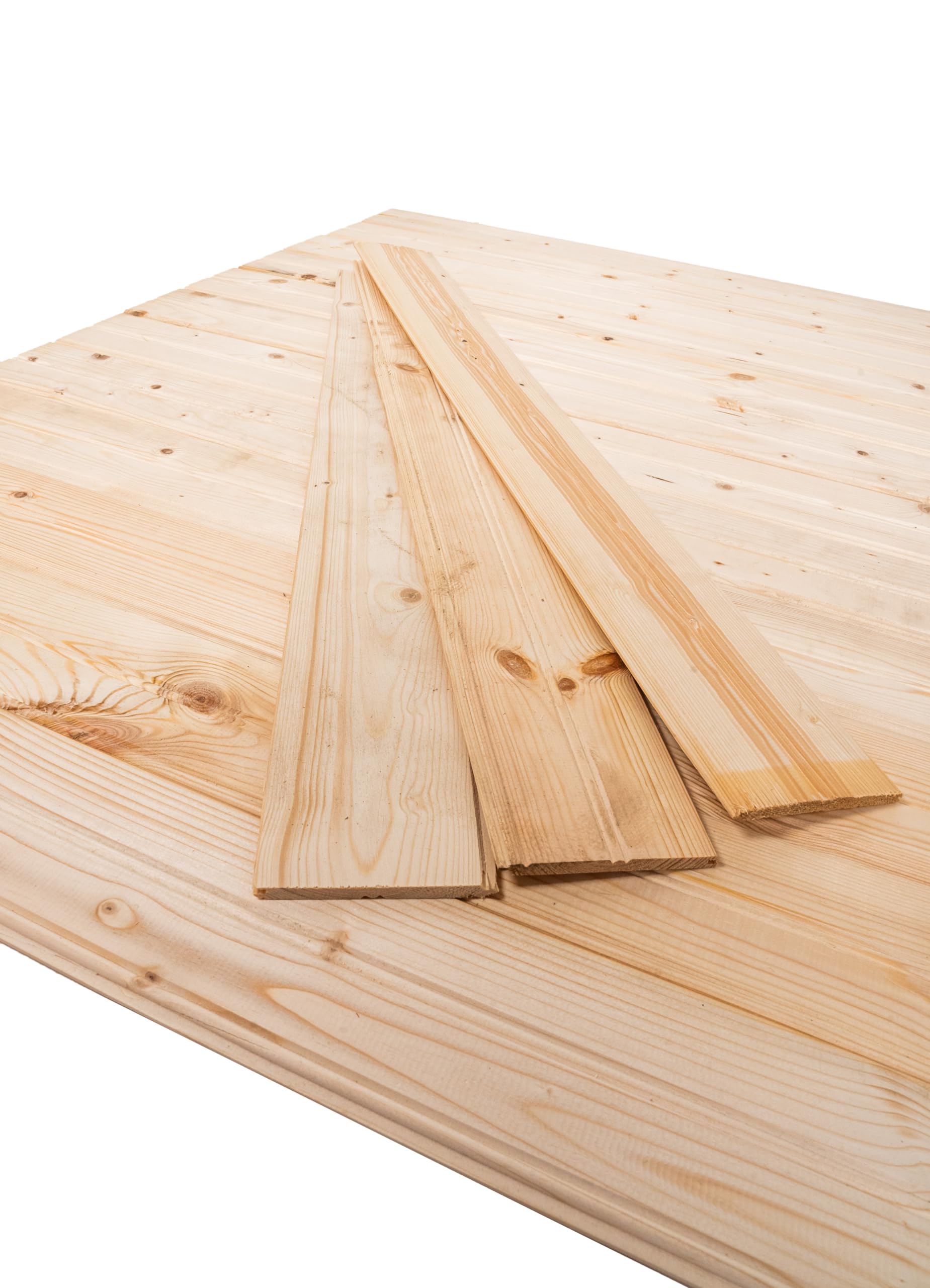 Wainscot Reversible - Solid Wood Wainscoting Tongue & Groove Planks 7 Linear Feet - DIY Wood Paneling - Natural Unfinished Pine Wood Color Planking – 24 Panels (Coverage Area of 18.7 sq.ft.)