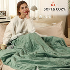 Coperta Elettrica Riscaldata Plaid con 5 Livelli di Riscaldamento e Spegnimento Automatico dopo 4 Ore, Plaid Riscaldato 50"x60" con Certificazione ETL e FCC per Casa e Ufficio, Lavabile in Lavatrice, Grigio Scuro