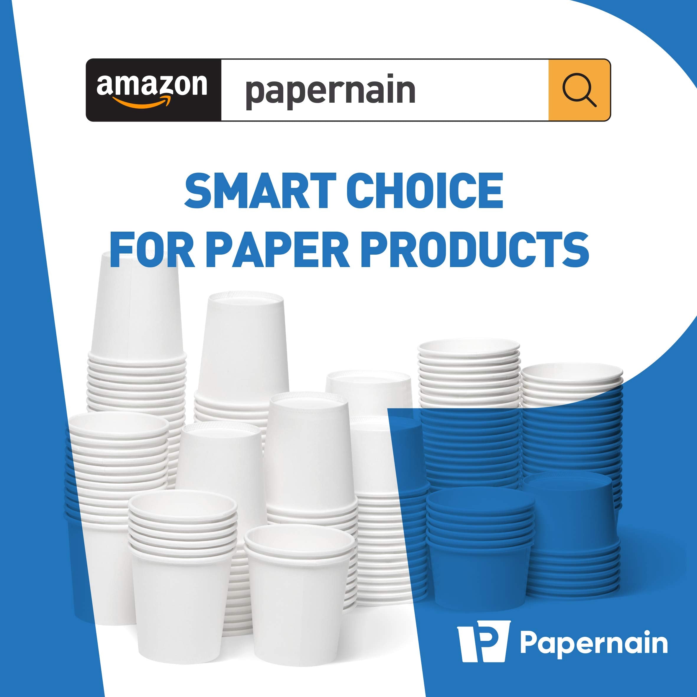 Papernain [12 oz, 100 Stück, weiße Papp-Einweg-Eisbecher, Dessertschalen