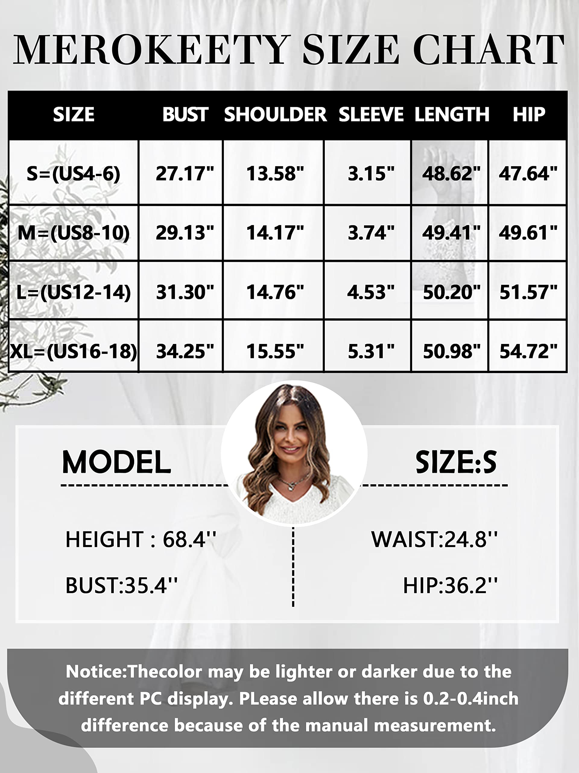 پیراهن بلند میدی تابستانی زنانه MEROKEETY مدل 2025 با یقه هفت چین‌دار و چند لایه، سفید، سایز M