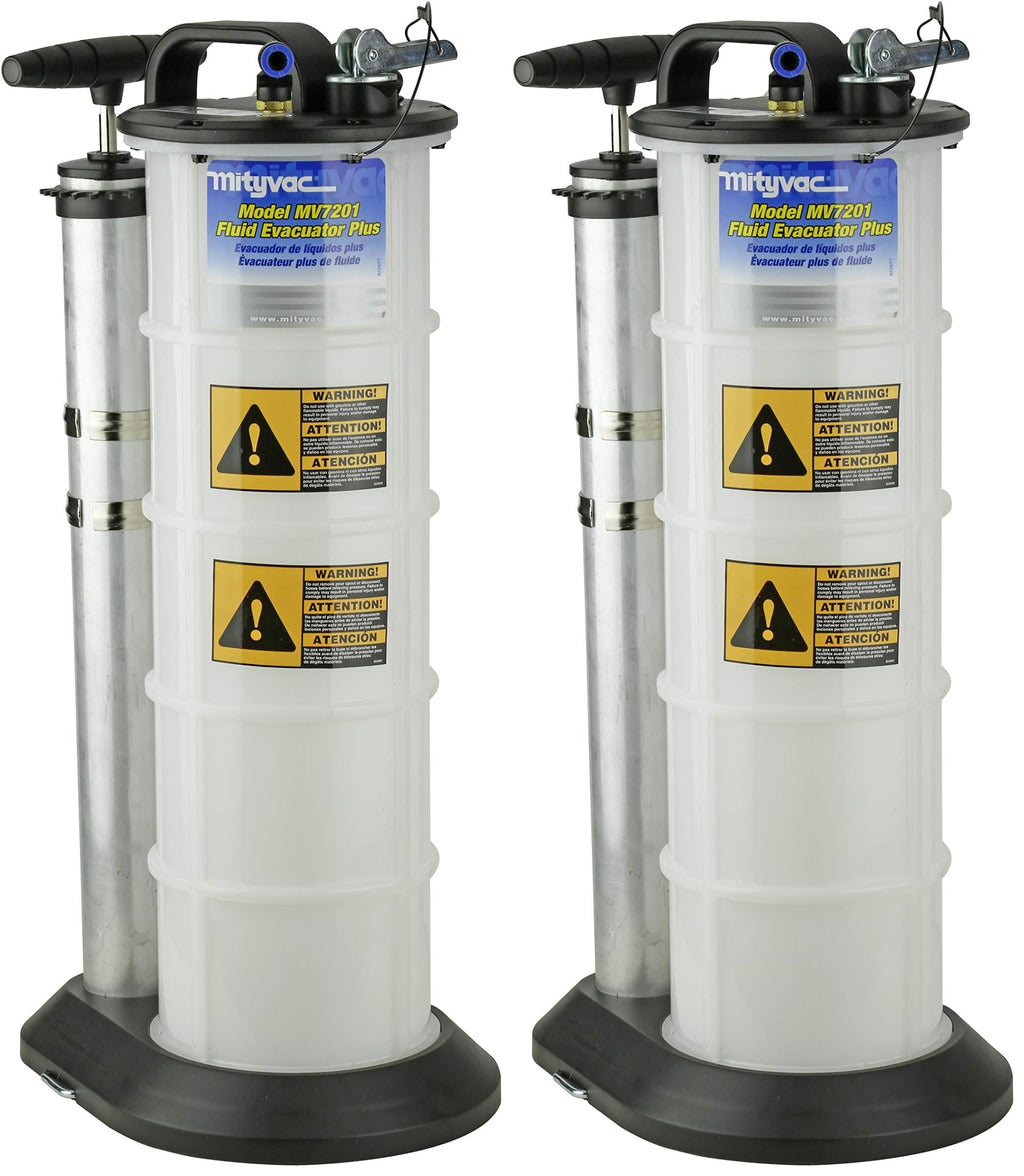 Mityvac 7201 2.3 Gallon Fluid Evacuator Extractor and Dispensing Pump, Push Button, Manual Operation, Chemical-Resistant Polyethylene, Automatic Overflow Prevention, Quick-Drain Spout, Large Base