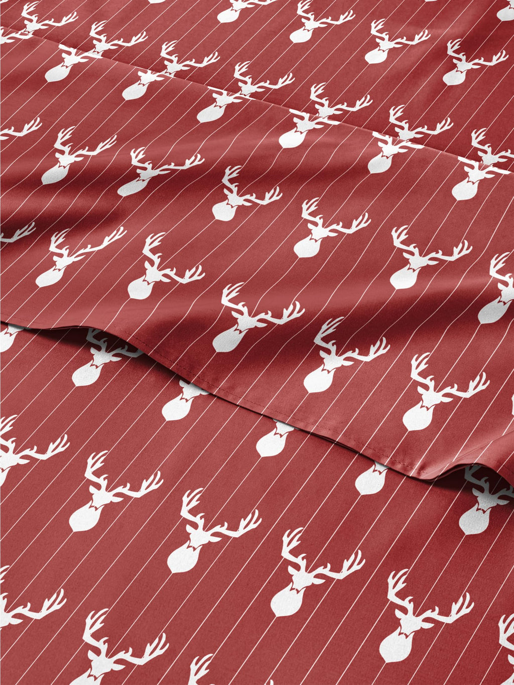 Komplet pościeli King Christmas Tree - Świąteczny wzór Xmas na lnie - Głębokie kieszenie - Dopasowany krój - 4 części - Bez zagnieceń - Wygodna i chłodząca świąteczna pościel zimowa - Łatwa w pielęgnacji - Przyjazna dzieciom