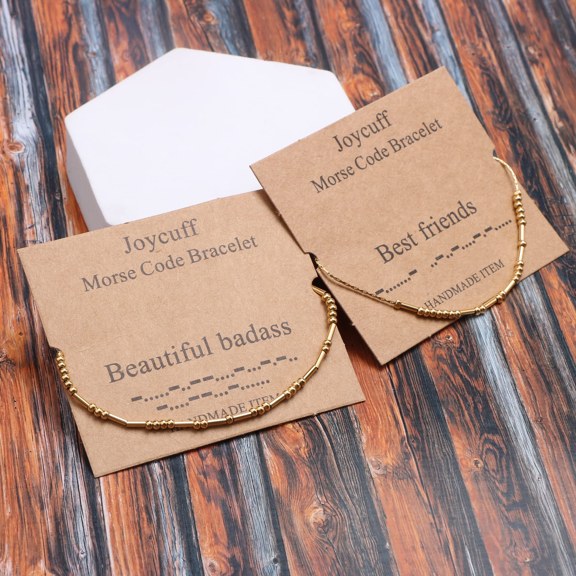 JoycuFF Beau Bracelet Morse Code Bad*ss Cadeaux Uniques Pour Femmes Tante Soeur Meilleure Amie Bracelet Anniversaire Noël