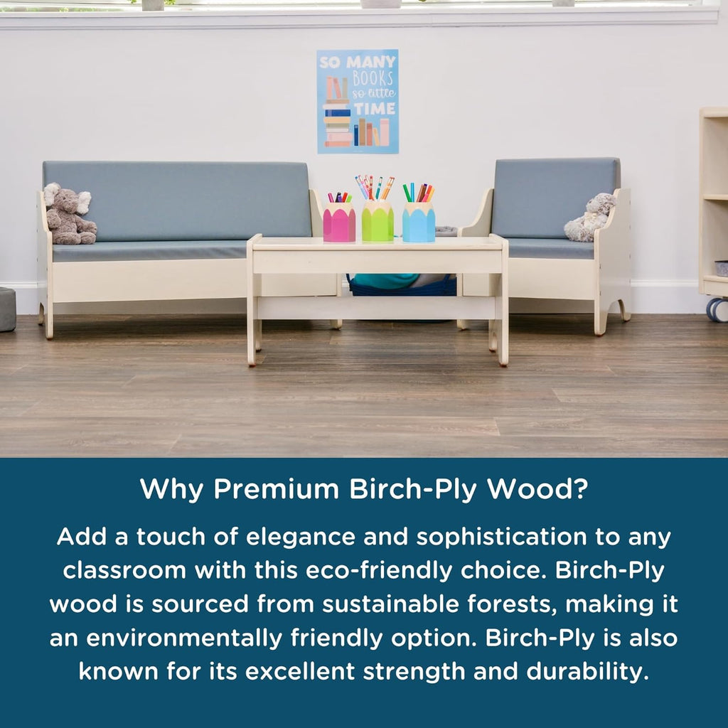 Children’s Factory Everyday Lounge Coffee Table, Toddler Reading Book Nook Table, Daycare, Preschool, Classroom or Playroom Kids Furniture, DIY Assembly