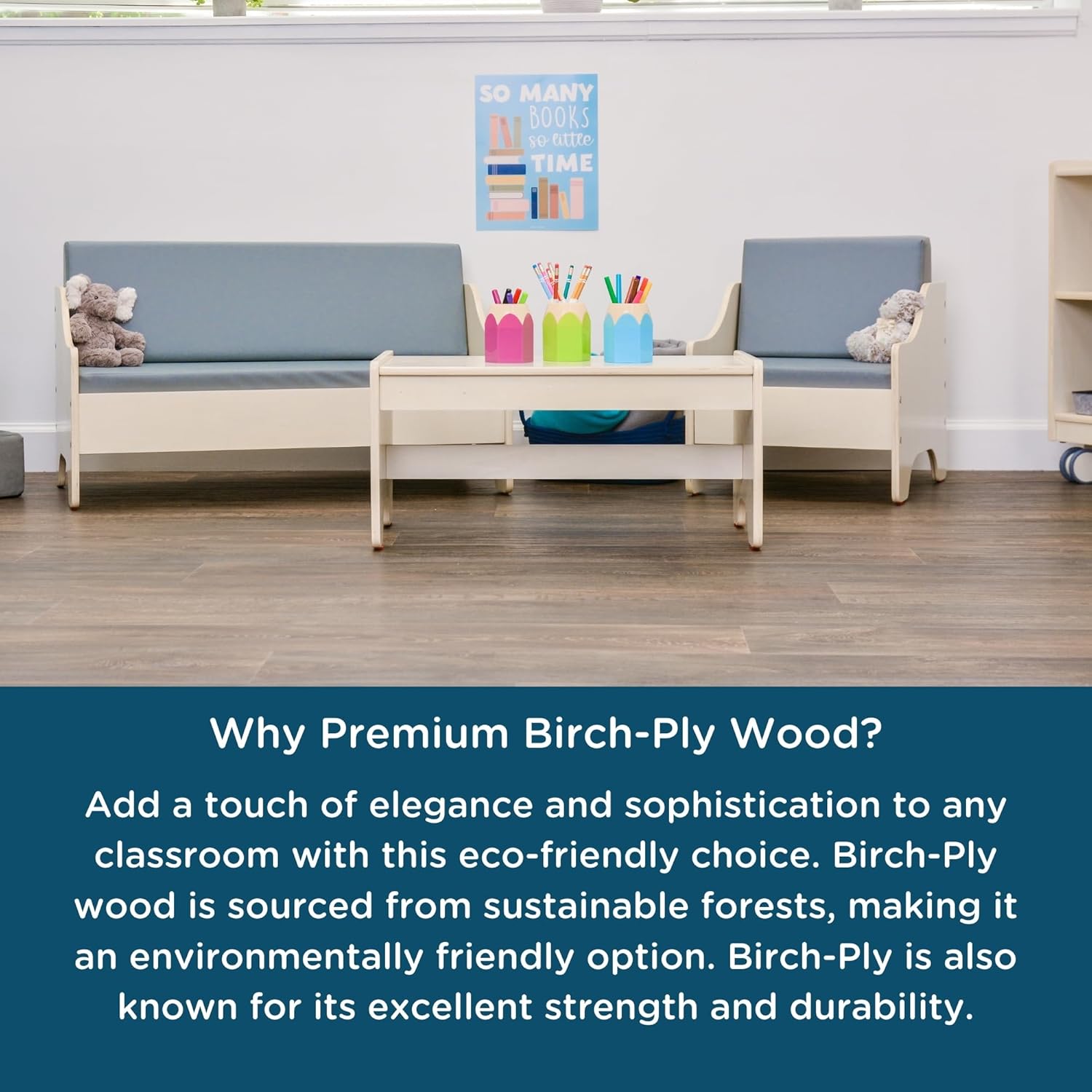 Children’s Factory Everyday Lounge Coffee Table, Toddler Reading Book Nook Table, Daycare, Preschool, Classroom or Playroom Kids Furniture, DIY Assembly