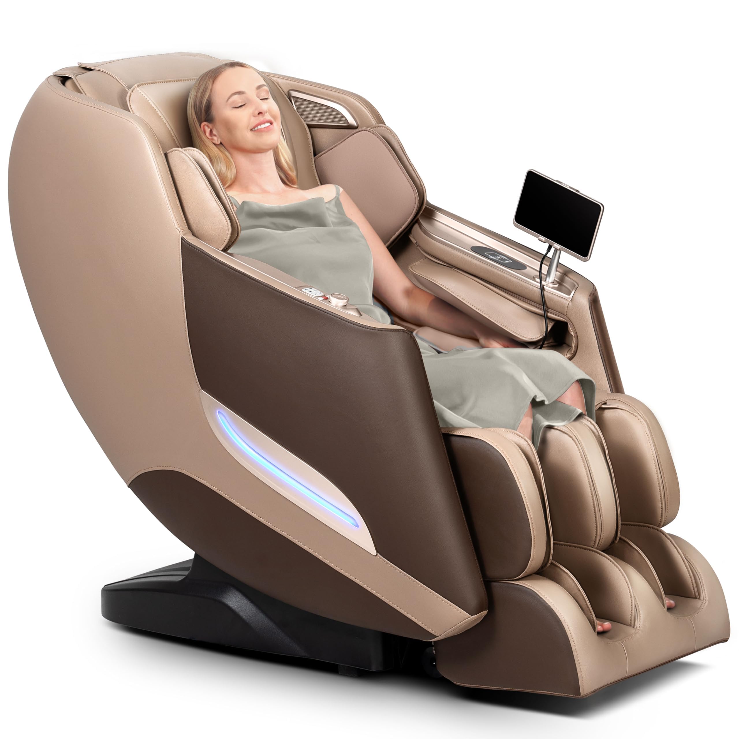 Massage Chair, 3D Massage Chair Full Body, Zero Gravity Shiatsu Recliner W/Heating, SL Track, Wireless Charger, Bluetooth Speaker, Foot Rollers, 12 Auto Modes Air Compression