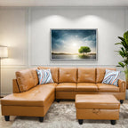 L Shaped Couch, Lounge Sectional Sofa with Chaise for Living Room, 6 Seat Modern Modular Couches with Movable Storage Ottoman, Black Grey