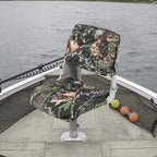 Goplus Low/High Back Boat Seats, Folding Boat Seat with Stainless Steel Screws & Aluminum Hinges, Thickened Sponge Padding, Waterproof Fishing Captain Boat Seats (2 Packs-Camo & Gray)