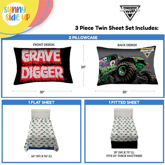 Sunny Side Up Minecraft Creeper & Animals Twin Sheet Set - 3 Piece Kids Bedding Set Includes Pillow Cover - Super Soft Microfiber Sheets