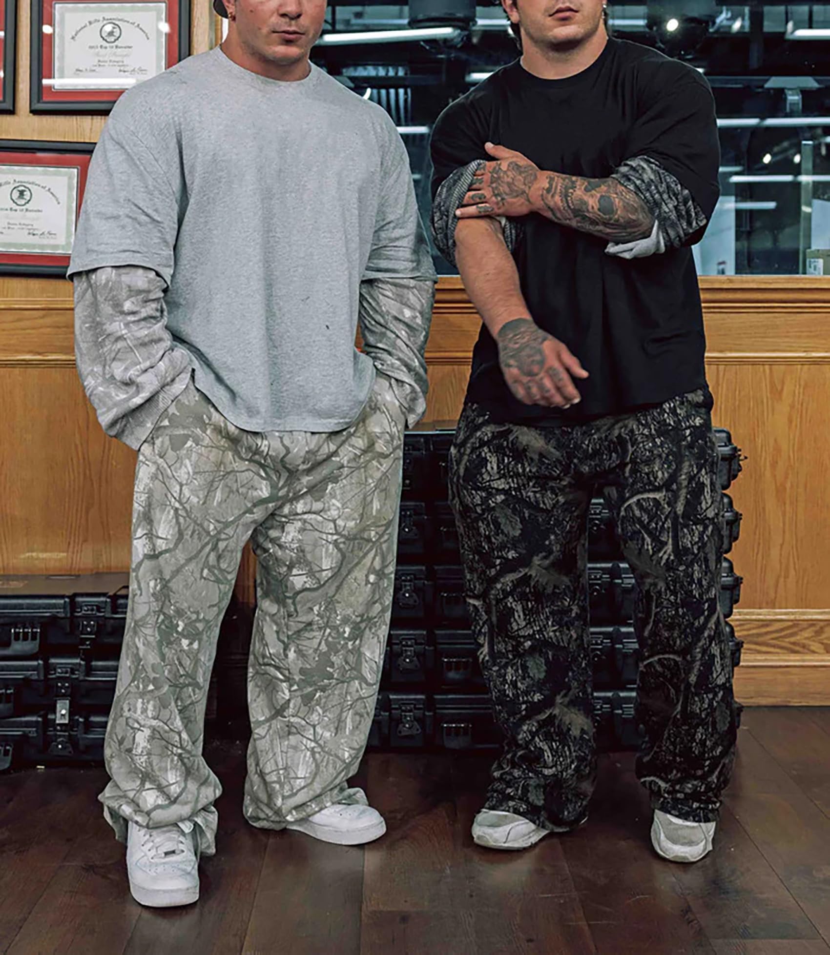 MSBESYOR Mens Baggy Camo Graphic Print Sweatpants Workout Athletic Joggers Pants for Men Wide Leg Hunting Sweat Pant