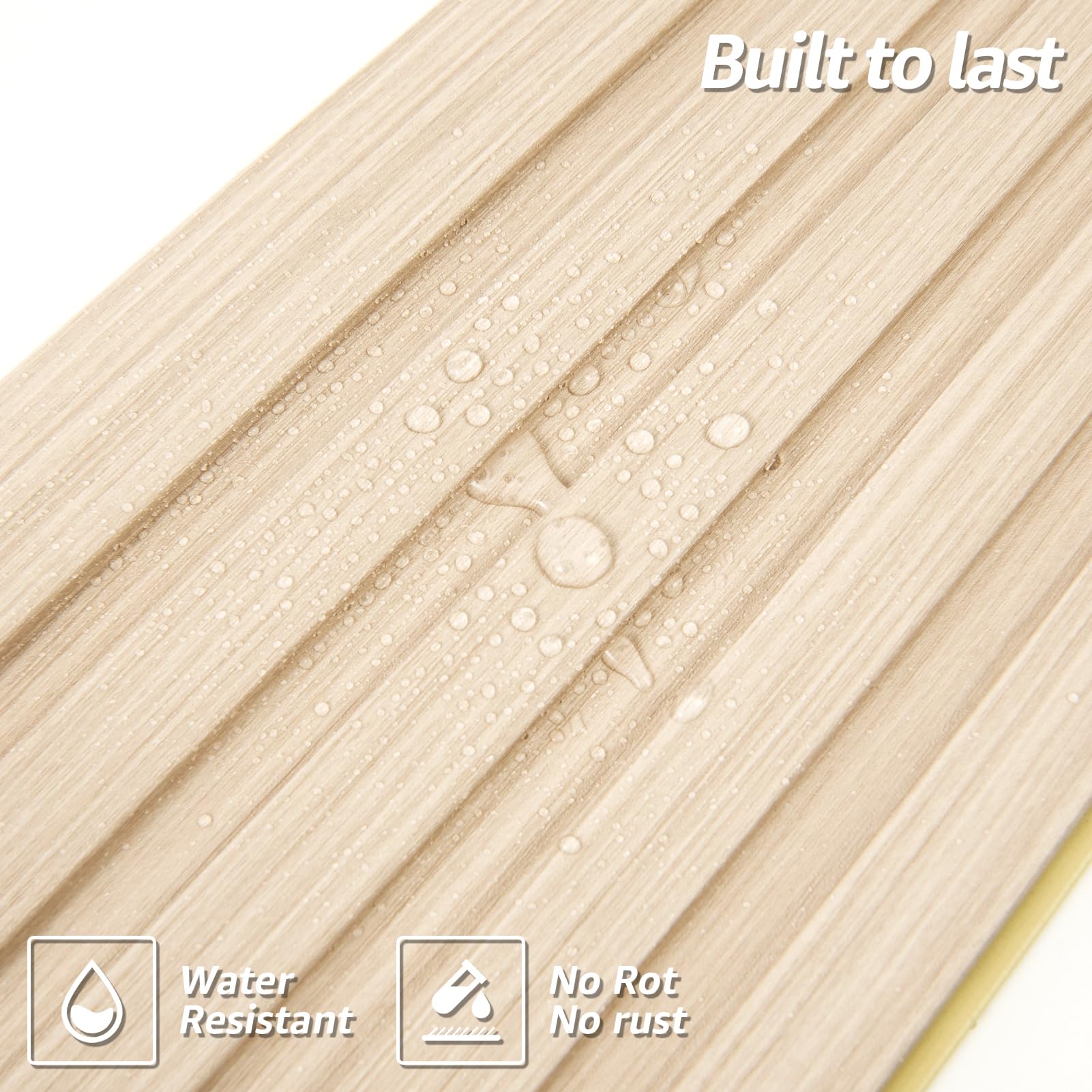 Art3d WPC Wainscoting Panels, 16-Pack 48 x 6 Inch 3D Wall Accents for Interior Wall Decor, Living Room, Bedroom, Oak