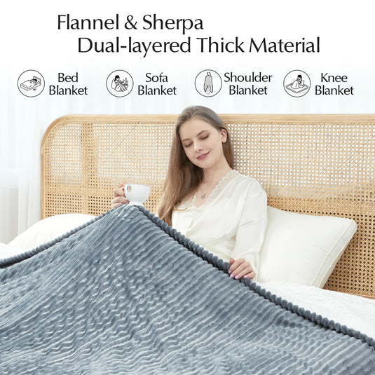 Heated Blanket Throw Size, Soft and Cozy Electric Heating Blanket for Bed, Automatic Safety System 6 Heating Levels & 4 Hours Auto-Off, 50" x 60" Dark Grey