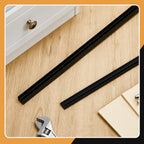Landical 2 Sets Plastic Sliding Door Track Set for 1/4" Thick Panels Glass Cabinet Door Hardware System Window Sliding Track Easy Quick Installation(4ft,Black)