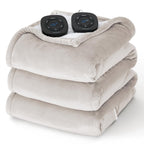 Bedsure Electric Blanket Queen Size - Dual Control Heated Blanket Queen, GentleSoft™ Fast Heating with 10 Time Settings & 10 Heat Settings, Warm Gift for Grandma (84x90 inches, Grey)