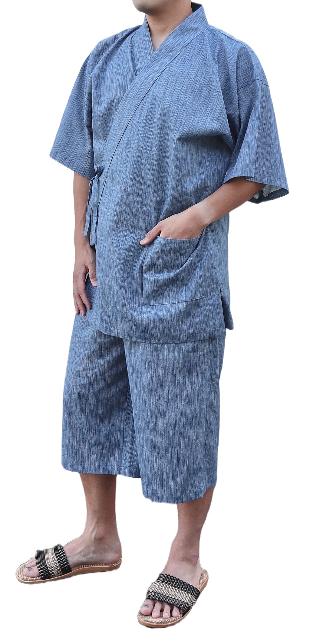 Japan Cool Jinbei Yukata Men's Half-Sleeved Japan Cotton top and Bottom